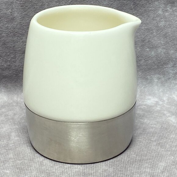 Starbucks Coffee 2005 Creamer Pitcher White & Stainless Steel - Picture 3 of 7